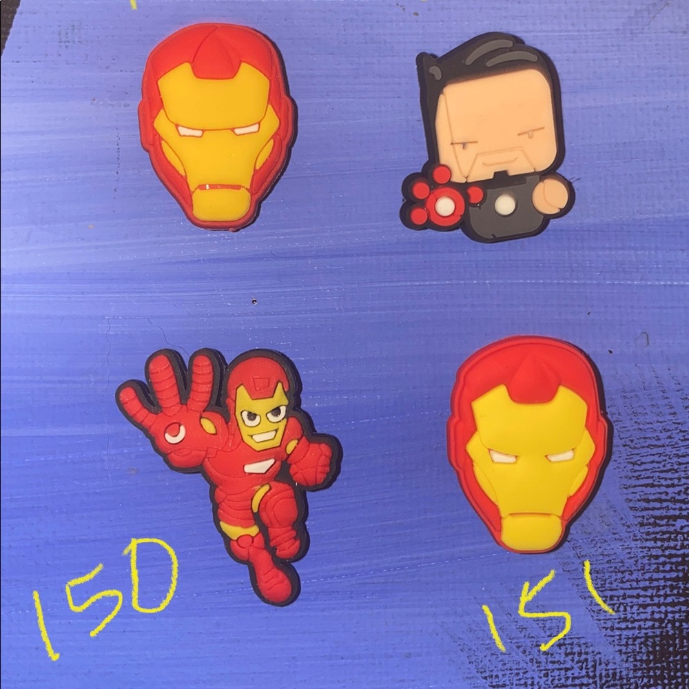 Iron man croc charm set